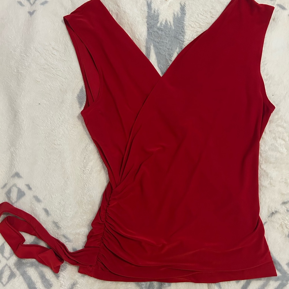Elegant Red Sleeveless Top